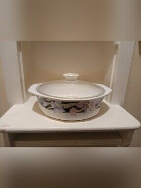 Vintage Mikasa "Fire And Ice" Casserole Dish With Lid